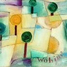 Paul Klee, Wohin? Junger Garten, 1920, olio su carta incollato su cartone