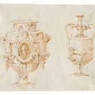 Giambattista Tiepolo, Vasi, penna e inchiostro bruno, inchiostro diluito bruno, su traccia di grafite, mm 189x240. Trieste, Civico Museo Sartorio