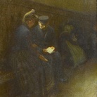 Angelo Morbelli, Parlatorio del pio albergo Trivulzio - Un consiglio del nonno, 1891, Olio su tela, 100 × 80 cm, Alessandria, Fondazione Cassa Risparmio Alessandria 