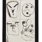 Shiriagari Kotobuki, Funny Faces, 2015, Ink on paper, 36 x 110 cm | © Shiriagari Kotobuki