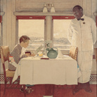 Norman Rockwell, Boy in a Dining Car (Ragazzo in carrozza ristorante), 1946 Olio su tela, 96,5 x 91,5 cm Cover illustration for The Saturday Evening Post, December 7, 1946 Collection of The Norman Rockwell Museum at Stockbridge, NRM.1988.2