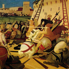 Salvatore Fiume, La battaglia dell’Aquila, anni ’49 – ’52, olio su tela, 170x200 cm