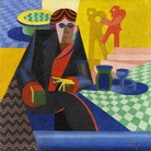 Fortunato Depero (Fondo, 1892 - Rovereto, 1960), Ritratto di Gilbert Clavel, 1918, Olio su tela, 59 x 59 cm, Milano, Museo del Novecento, Galleria del Futurismo, Donazione Ausonio Canavese (già collezione Fedele Azari), 1934