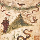 Bacco con corpo coperto di grappoli, il Vesuvio, affresco, 68-79 d.C., da Pompei, Casa del Centenario Napoli, Museo Archeologico Nazionale Su concessione del Ministero dei beni e delle attività culturali e del turismo: Museo Archeologico Nazionale, Napoli