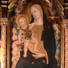 Luca di Paolo Trittico di San Francesco (Madonna con Bambino in trono tra angeli, san Francesco d’Assisi, san Bernardino da Siena; Miracoli di san Bernardino) tempera e oro su tavola Chiesa di San Francesco, Matelica (MC)