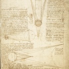 Leonardo da Vinci, Codice Leicester: studi sul lume cinereo della Luna, 1504-1508 circa, Uno dei diciotto bifogli del Codice Leicester, 30 x 44 cm circa, Medina, State of Washington, Collezione Bill Gates, 1835 73rd Ave NE