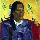 Paul Gauguin, Donna tahitiana con fiore, 1891, Olio su tela, 70.5 x 46.5 cm | © Ny Carlsberg Glyptotek, Copenhagen | Foto: Ole Haupt