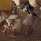 Edgar Degas, Ballerine nella stanza verde, 1879 circa. Olio su tela, 40,6 × 87,6 cm. Detroit Institute of Arts, City of Detroit Purchase