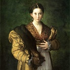 Parmigianino, Antea, 1535-1537, Olio su tela, 135 x 88 cm, Napoli, Museo Nazionale di Capodimonte | L'opera fu ritrovata nella miniera di sale di Altaussee e apparteneva alla raccolta di Goering, insieme alla Danae di Tiziano alla Parabola dei ciechi di Bruegel il Vecchio, alla Flagellazione di Cristo di Caravaggio e alla Madonna di Raffaello