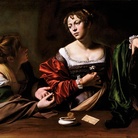 Caravaggio, Marta e Maria Maddalena, 1598 ca., olio e tempera su tela, cm 100x134,5. Detroit, Detroit Institute of Arts