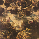 Tintoretto, L’erezione del serpente di bronzo, 1575-1576, Sala Capitolare Scuola Grande di San Rocco, Venezia, Olio su tela, 520 x 840 cm | © Scuola Grande di San Rocco e Chiesa di San Rocco | Courtesy of Sky Italia s.r.l. Tintoretto – Un Ribelle a Venezia e Sky Arts Production Hub 2019