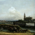 Bernardo Bellotto, Dresda dalla riva sinistra dell'Elba, a valle dei bastioni, 1748, Olio su tela, 238 x 135 cm, Gemäldegalerie Alte Meister, Staatliche Kunstsammlungen Dresden | © 2016. Foto Scala, Firenze/bpk, Bildagentur fuer Kunst, Kultur und Geschichte, Berlin