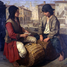 Giacomo Ceruti, Due ragazzi che giocano sulle ceste, olio su tela, 130 x 155 cm.
