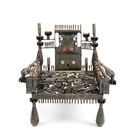 Gonçalo Mabunda (Mozambico 1975), Weapon Throne,  Metal and recycled weapons, 86 x 57.5 x 9.5 cm | Courtesy of Private collection, Switzerland