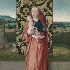 Dieric Bouts, Madonna col Bambino, 1465-1470, Olio su tavola di quercia, 20 x  28.5 cm, Madrid, Museo Thyssen-Bornemisza