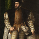 Tiziano Vecellio (Pieve di Cadore, 1488/1490 - Venezia, 1576) , Ritratto di Carlo V con il cane, 1533, Olio su tela, 111 x 192 cm, Museo del Prado, Madrid