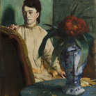 Ritratto di donna con vaso di porcellana, 1872 olio su tela; 65x54 cm 