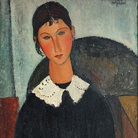 Amedeo Modigliani, Elvire au col balnc (Elvire à la collerette), 1917 o 1918, Olio su tela. Firmato in alto a destra, cm 92 x 65. © Pinacothèque de Paris /Fabrice Gousset