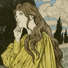 Eugène Grasset, Méditation, 1897, Stampa su seta, 43 x 78 cm, Collezione Privata, Londra