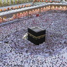 I pellegrini partecipano alla funzione della Notte del Destino (Laylat al-Qadr), il 27° giorno del Ramadàn. La celebrazione commemora la rivelazione del Corano al Profeta. La Mecca, Arabia Saudita 1995. © Kazuyoshi Nomachi
