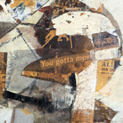 Paolo Schiavocampo , You gotta move New York, 1964, Olio e collage, 33 ×40 cm, Collezione privata