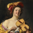 Gerrit van Honthorst, detto Gherardo delle Notti, Suonatrice di violino, 1626 olio su tela, cm 84,5 x 66. L’Aia, Gabinetto reale di pitture Mauritshuis dono dell’Onderlinge Levensverzekering-Maatschappij’s-Gravenhage. © L’Aia, Gabinetto reale di pitture Mauritshuis