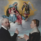 Giovanni Battista Moroni, Due donatori in adorazione davanti alla Madonna col Bambino e San Michele, 1557-1560 circa, Olio su tela, 98 x 89.5 cm, Virginia Museum of Fine Arts, Richmond, Adolph D. and Wilkins C. Williams Fund | Foto: © Virginia Museum of Fine Arts, Richmond / Katherine Wetzel