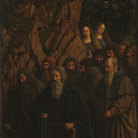 Jan e Hubert van Eyck, L’Adorazione dell’Agnello Mistico, 1432, Dettaglio del pannello della Pala d'altare di Gand aperta con gli Eremiti, Prima del restauro, Olio su tavola, Gand, Cattedrale di San Bavone | Courtesy of Saint-Bavo’s Cathedral Ghent © Lukasweb.be-Art in Flanders vzw | Photo: KIK-IRPA