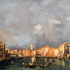 Francesco Guardi, Veduta del Canal Grande verso il Ponte di Rialto, olio su tela, 73 x 121 cm. Londra, collezione privata