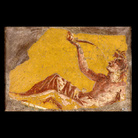 Frammento di un dipinto che mostra un uomo sdraiato a bere, Pompei, 1 secolo dC.