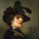 Rembrandt van Rijn, Ritratto di uomo con cappello piumato, 1635-1640 circa, olio su tavola, cm 62,5 x 47. L’Aia, Gabinetto reale di pitture Mauritshuis acquisito dal principe Guglielmo V nel 1768. © L’Aia, Gabinetto reale di pitture Mauritshuis