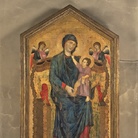 Cimabue, Madonna in trono con il Bambino e due angeli. Fine XIII secolo, olio su tavola