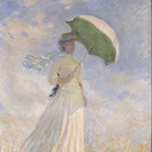 Claude Monet, Studio di figura en plein air: donna con parasole girata verso destra (1886). Olio su tela; 130,5x89,3 cm. Parigi, Musée d’Orsay