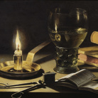 Pieter Claesz, Natura morta con candela accesa, 1627, olio su tavola, cm 26,1 x 37,3. L’Aia, Gabinetto reale di pitture Mauritshuis acquisito nel 1961. © L’Aia, Gabinetto reale di pitture Mauritshuis