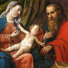 Girolamo Romanino, Madonna col Bambino e San Paolo, olio su tela, 93 x 120 cm. Brescia, collezione Ubi Banco di Brescia.