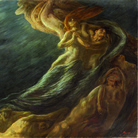 Gaetano Previati, Paolo e Francesca, 1909, Olio su tela, 230 x 260 cm, Ferrara, Museo dell’Ottocento