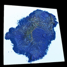 Vettor Pisani, Isola d'Ischia, 1990. Specchio, pvc pigmenti IKB (Internatonal Klein Blue), cm 50x50x5
