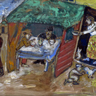 Marc Chagall, La festa dei tabernacoli (Sukkot), 1916 circa. Gouache e acquerello su carta, cm 52,2x66,5. Dono di Arnold e Dorothy Neustadter, Palm Beach, all'American Friends of the Israel Museum © Chagall ® by SIAE 2 015