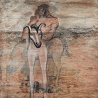 Lucio Spinozzi, Disorientale, 2012-2019, Tecnica mistica su foglio di legno nordafricano, 40 x 50 cm | © Lucio Spinozzi