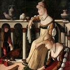 Vittore Carpaccio, Due dame veneziane (Le Cortigiane), 1490-1495 circa, Tempera e olio su tavola, 94.5 x 63.5 cm, Venezia, Museo Correr | © MUVE - Fondazione Musei Civici di Venezia 