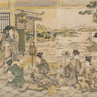 Kitagawa Utamaro, Beltà cinesi a un banchetto, 1788-1790 circa, Silografia policroma, 38.2 x 75.8 cm, Honolulu Museum of Art | Courtesy of Palazzo Reale, Milano 2016