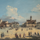 Bernardo Bellotto, La Piazza del Mercato della Città Nuova di Dresda, Circa 1750-1759, Olio su tela, 52 × 84 cm, Inv. 2486, Roma, Gallerie Nazionali di Arte Antica | © Gallerie Nazionali di Arte Antica, Roma (MiC) - Bibliotheca Hertziana, Istituto Max Planck per la storia dell'arte / Enrico Fontolan