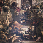 Tintoretto, La strage degli innocenti, 1582-1587Sala Terrena Scuola Grande di San Rocco,Venezia, Olio su tela, 546 x 422 cm | © Scuola Grande di San Rocco e Chiesa di San Rocco | Courtesy of Sky Italia s.r.l. Tintoretto – Un Ribelle a Venezia e Sky Arts Production Hub 2019