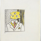 Roy Lichtenstein, Portrait (Study), 1977. Graphite pencil and colored pencil on paper, 16x14 cm. Private Collection