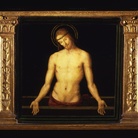 Perugino, Cristo sul sarcofago (cimasa della Pala dei Decemviri), 1513 olio e tempera su tavola, 87x 90 cm Perugia, Galleria Nazionale dell’Umbria