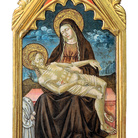 Luca di Paolo, Stendardo processionale: Pietà e due confratelli. Tempera e oro su tavola. Galleria Nazionale dell’Umbria, Perugia (PG)