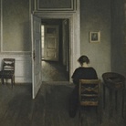 Vilhelm Hammershoi, Interior med siddende kvinde, 1908. Olio su tela