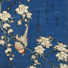 Katsushika Hokusai, Cardellino e ciliegio piangente, Dalla serie “Piccoli fiori”, 1832 circa, Silografia policroma, 25.1 x 18.2 cm, Honolulu Museum of Art | Courtesy of Palazzo Reale, Milano 2016