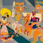 Fortunato Depero, Cavalcata fantastica, 1920, Tarsia in panno (arazzo),  376 × 237 cm, Collezione privata | Courtesy © Museo Novecento, Firenze