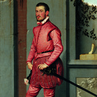 L’ultimo romantico. Luigi Magnani il signore della Villa dei Capolavori,  Parma, Fondazione Magnani Rocca, 12 settembre - 13 dicembre 2020 | Giovan Battista Moroni, Il cavaliere in rosa, 1560, Olio su tela, 216x123 cm, Bergamo Fondazione Museo di Palazzo Moroni